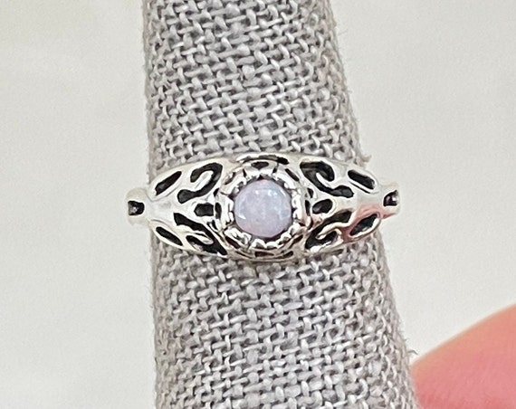 Sterling Silver Opal Toe Ring - image 1