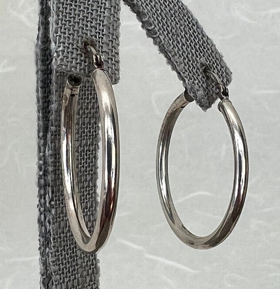 Sterling Silver Circle Hoop Earrings - image 2