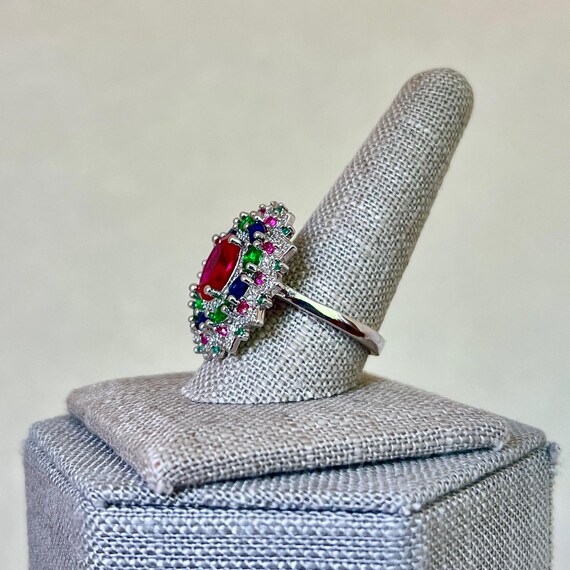 Sterling Silver Created Ruby, Emerald and Sapphir… - image 4