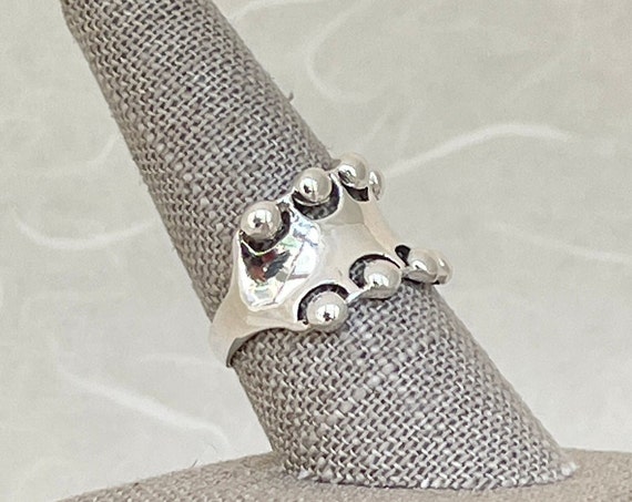 Sterling Silver Beaded Edge Ring - image 3