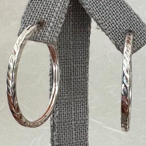 Sterling Silver Circle Hoop Diamond Cut Earrings