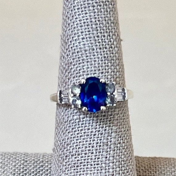 Anello in argento sterling 925 con opale blu da laboratorio - Italia