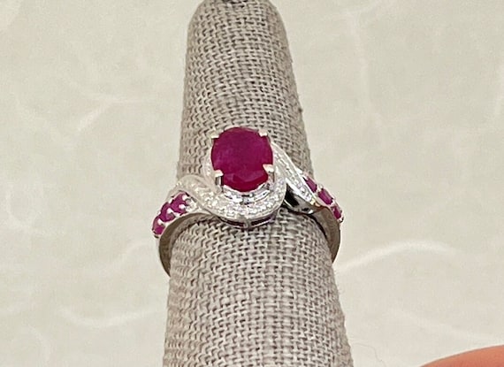 Sterling Silver Ruby Ring - image 2
