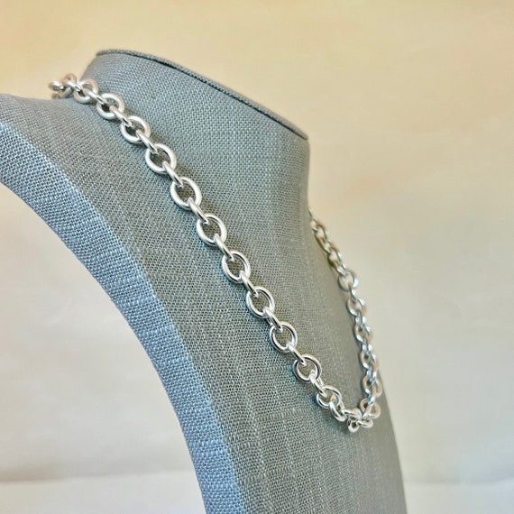 Sterling Silver Solid 18" Cable Necklace with Tog… - image 4