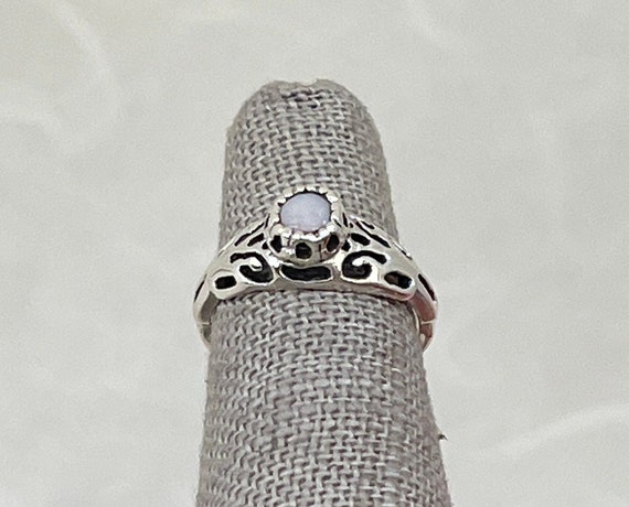 Sterling Silver Opal Toe Ring - image 2