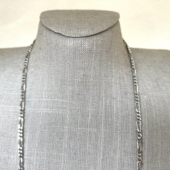Sterling Silver 30" Solid Figaro Link Necklace - image 1