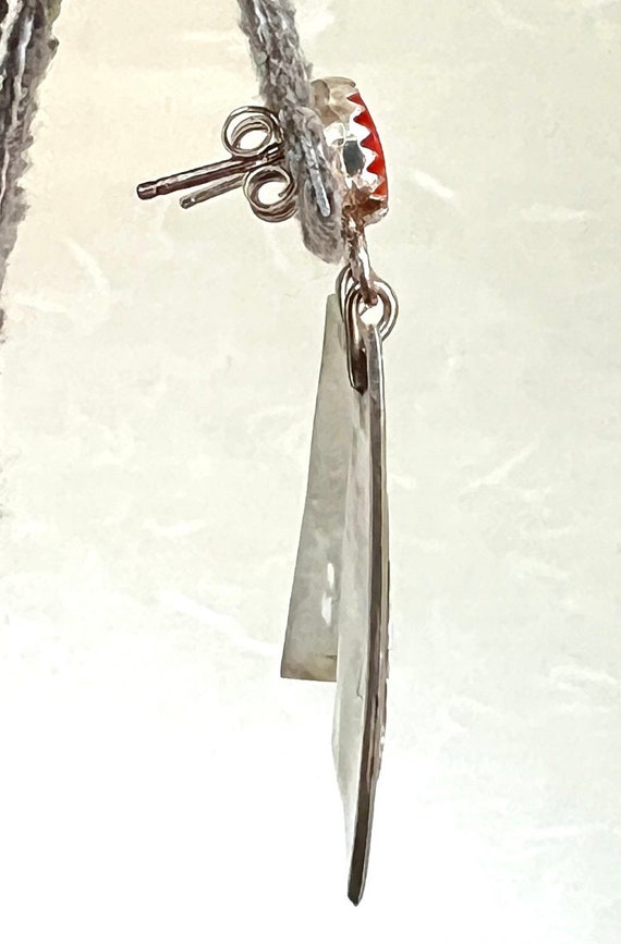 Sterling Silver Southwest Style Dangle Earrings - image 4