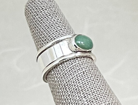 Sterling Silver Jadeite Ring - image 3