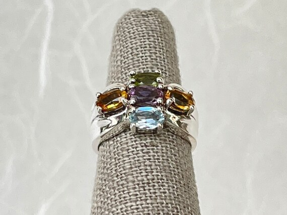 Sterling Silver Multi Gemstones Ring - image 2
