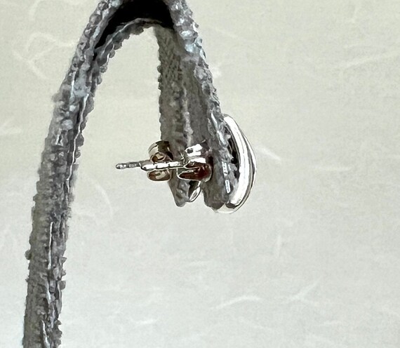 Sterling Silver Rectangular Contoured Stud Earrin… - image 4