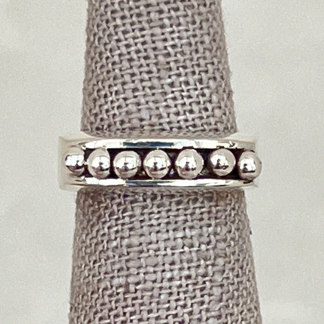 Silver Beaded Rings Sterling Silver Beaded Ring - Etsy