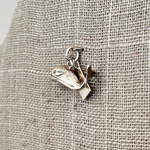 Vintage Sterling Silver Whale Sea World Charm - image 3