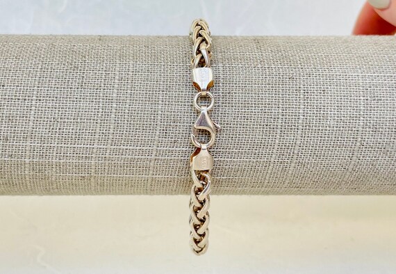 Sterling Silver Wheat Link Bracelet - image 1