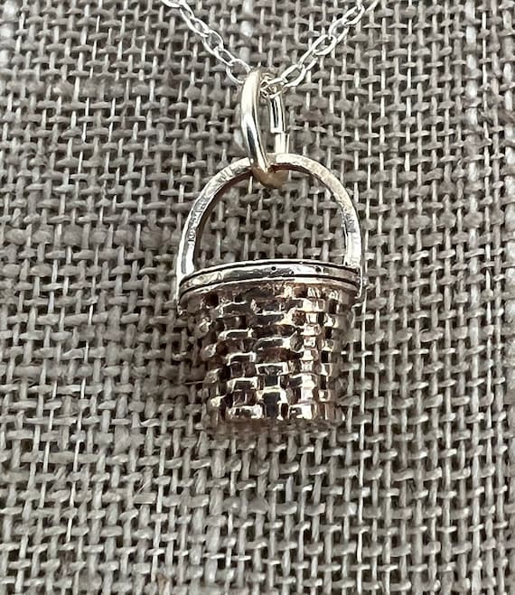 Sterling Silver Woven Basket Charm