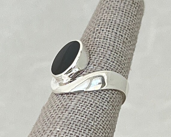 Sterling Silver Modern Black Onyx Ring - image 5