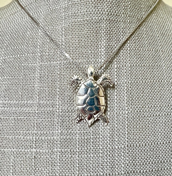 Sterling Silver Figural Sea Turtle Pendant