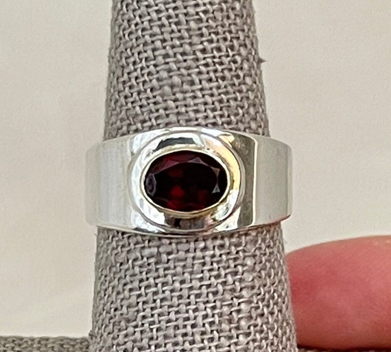 Sterling Silver Garnet Ring - image 2