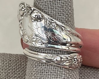 Vintage Wallace & Sons Rose Sterling Silver Spoon Ring