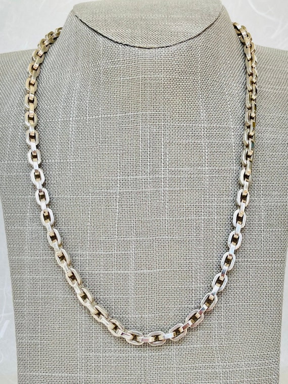 Sterling Silver 20" Heavy Squared Cable Necklace