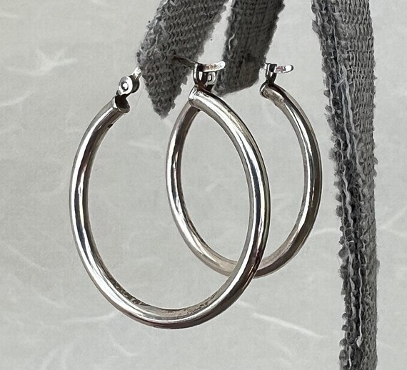 Sterling Silver Circle Hoop Earrings - image 5