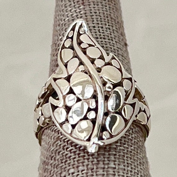Sterling Silver Leaf Shape Ring - image 2