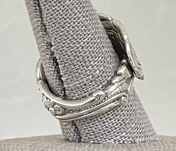 Vintage Cherub Solid Sterling Silver Spoon Ring - image 5