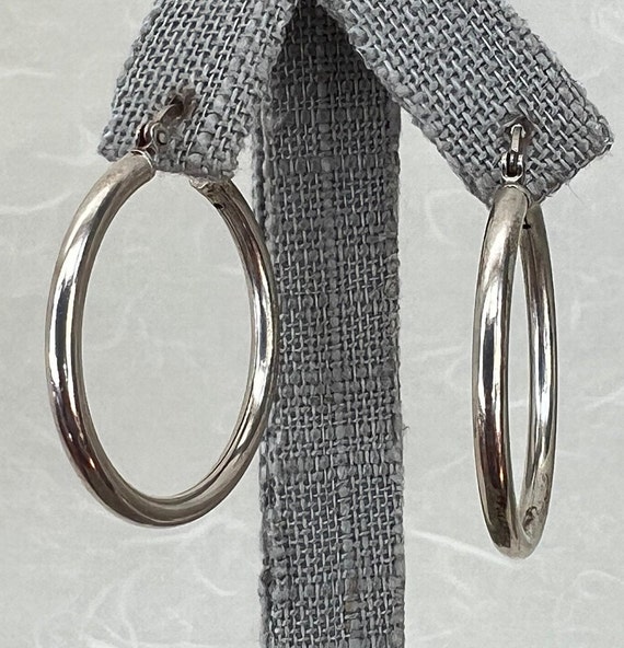 Sterling Silver Circle Hoop Earrings - image 1