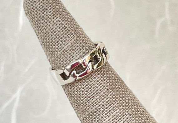 Sterling Silver Interlocking Chain Ring - image 4