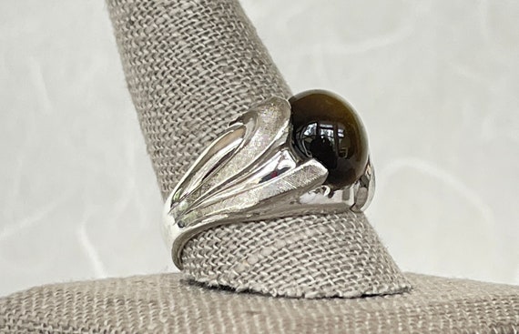 Sterling Silver Oval Tiger Eye Ring - image 3