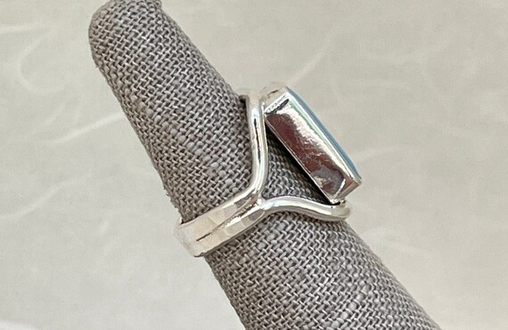 Sterling Silver Turquoise Split Shank Ring - image 4