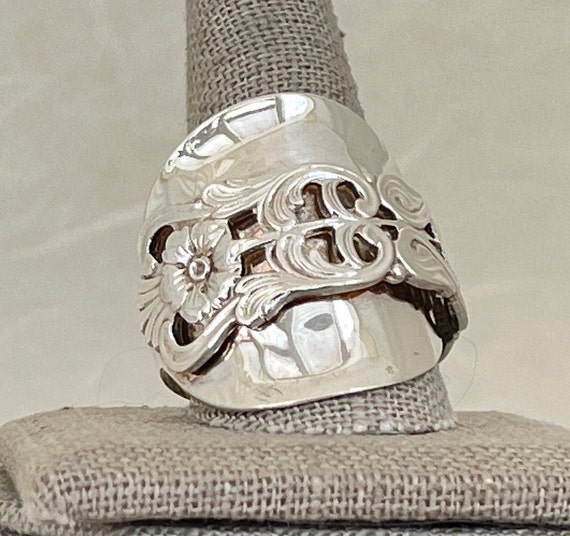 Vintage Solid Sterling Silver Spoon Ring - image 2