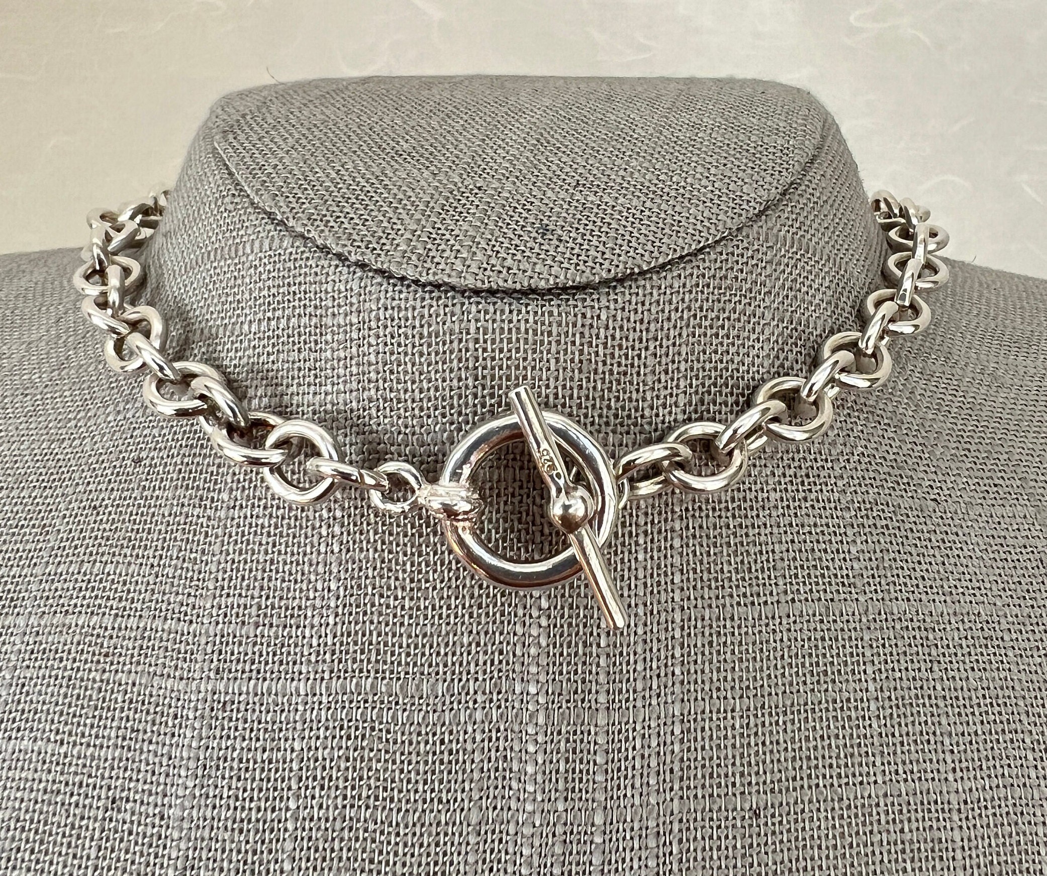 Nightrider Toggle Chain | 925 Sterling Silver Necklace Chain | 6mm Thick, 30” Length | USA Handcrafted Silver Chain Necklace