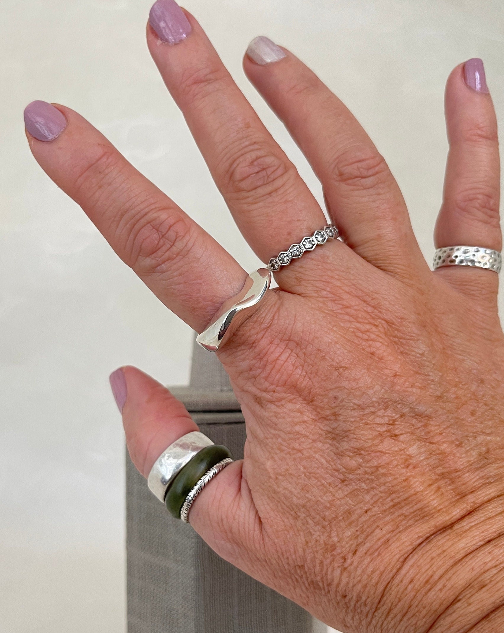 アクセサリー Vintage Silver Narrow Wave Ring 925 Amazon.com: Wave Ring,925 Silver Ocean Wave Rings Vintage