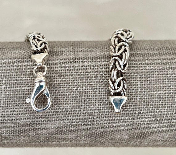 Sterling Silver Rounded Variable Width Byzantine … - image 4