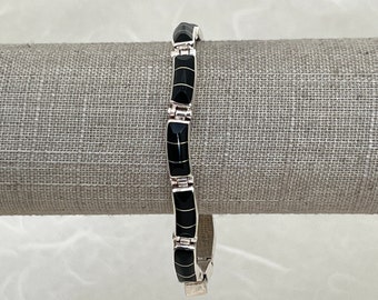 Escorcia 950 Silver Black Onyx Bar Bracelet