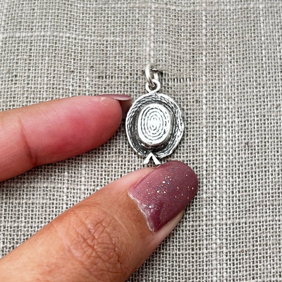 Sterling Silver Straw Hat Charm - image 4