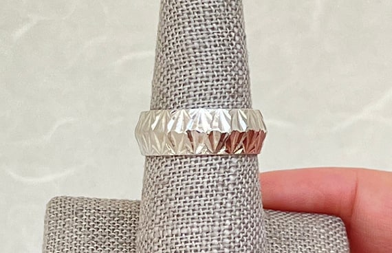Sterling Silver Textured Band - image 1