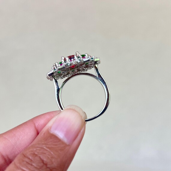 Sterling Silver Created Ruby, Emerald and Sapphir… - image 7