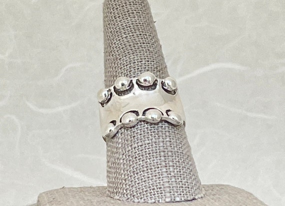 Sterling Silver Beaded Edge Ring - image 2