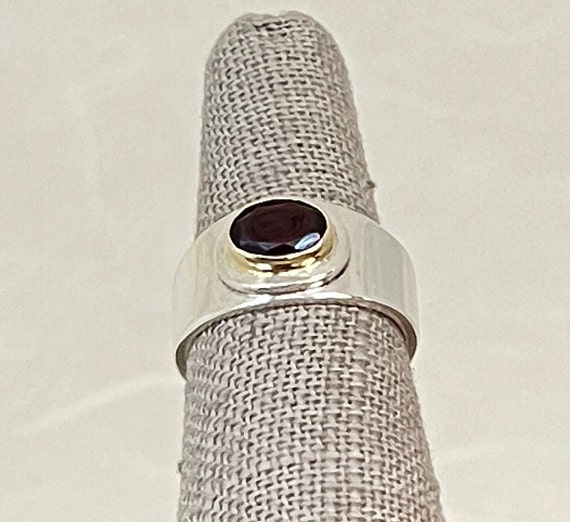 Sterling Silver Garnet Ring - image 3