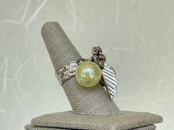 Sterling Silver Dangling Multi Charm Ring - image 2