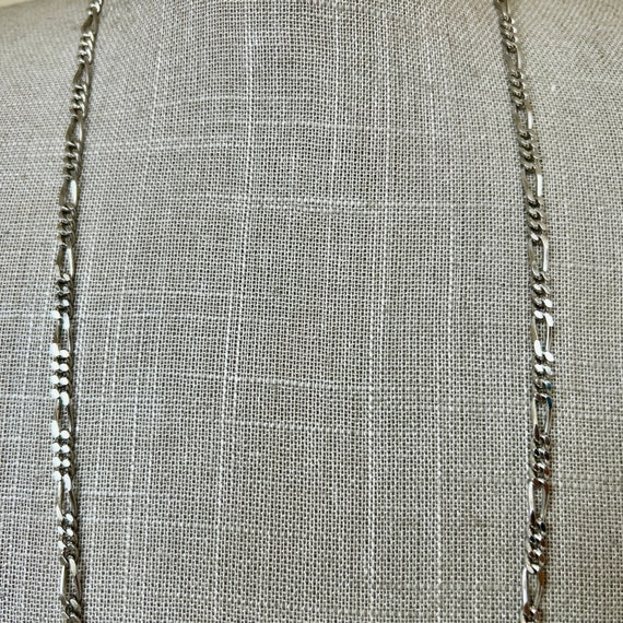 Sterling Silver 30" Solid Figaro Link Necklace - image 5