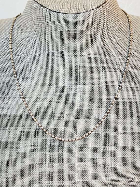 Sterling Silver 18" Oval Beaded Necklace