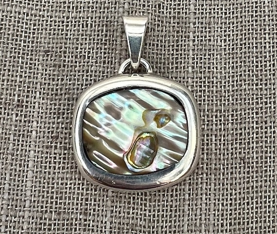 Sterling Silver Mother of Pearl Pendant - Etsy Sarda Mother of Pearl and Sterling Silver Shell Pendant main image 0