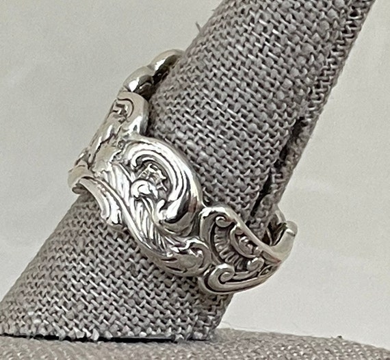 Vintage Cherub Solid Sterling Silver Spoon Ring - image 6