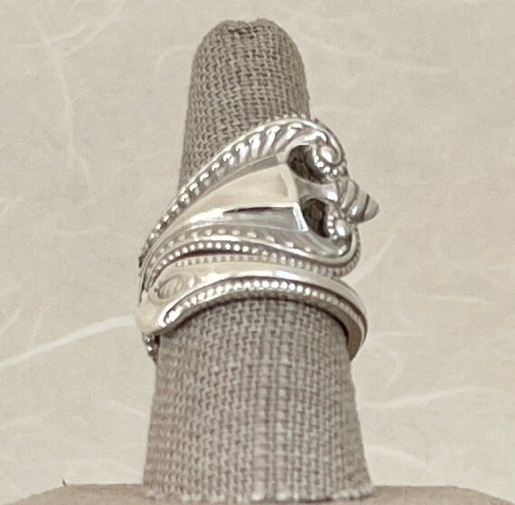 Vintage Solid Sterling Silver Spoon Ring - image 2