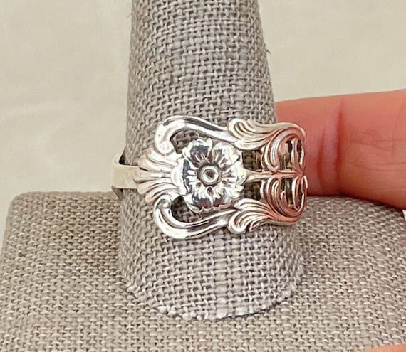 Vintage Solid Sterling Silver Danish Spoon Ring - image 1