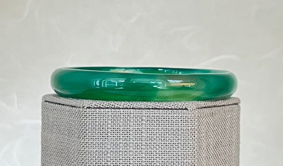 Dyed Green Agate Bangle - image 1