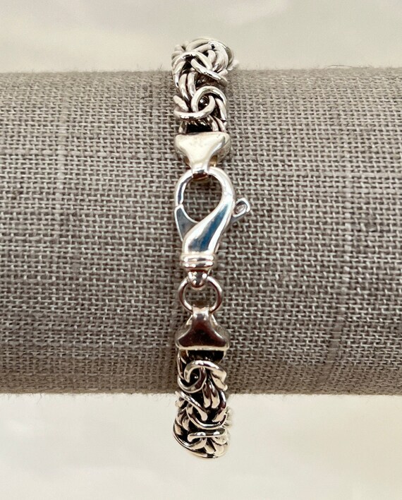 Sterling Silver Rounded Variable Width Byzantine … - image 3