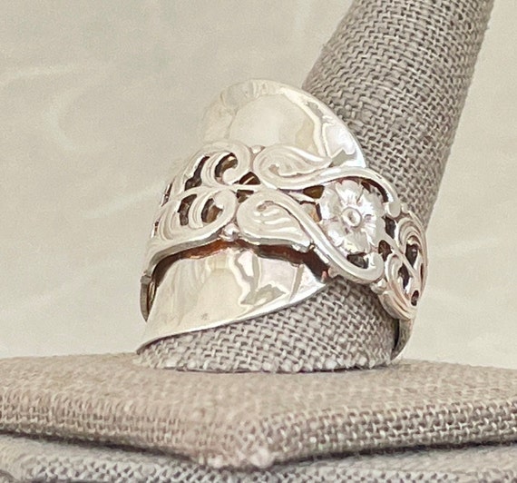Vintage Solid Sterling Silver Spoon Ring - image 5
